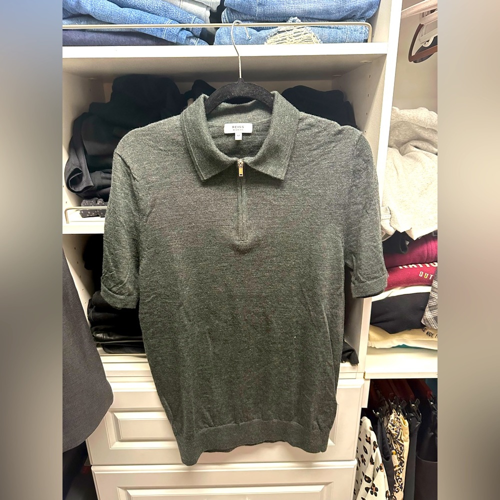 Reiss Short Sleve Polo - Green - Size M